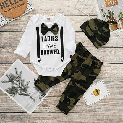 Cute 3PCS Set ladies i have arrived baby clothes