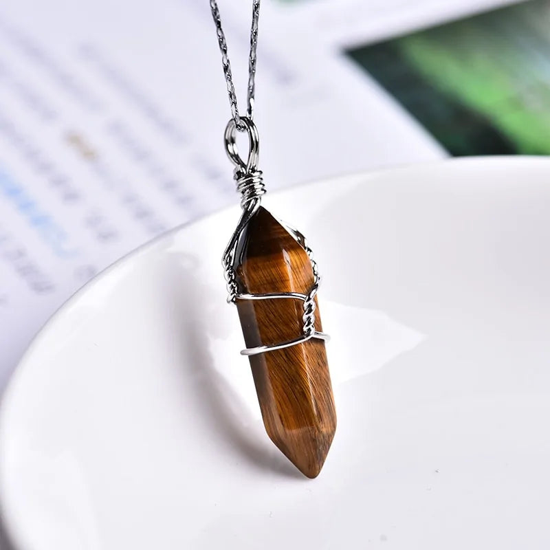 Natural Amethyst Crystal Point Pendant