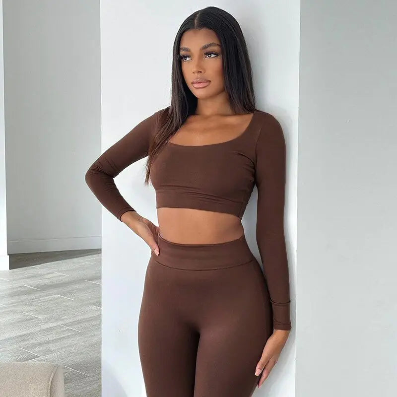 Crop Top Leggings Set