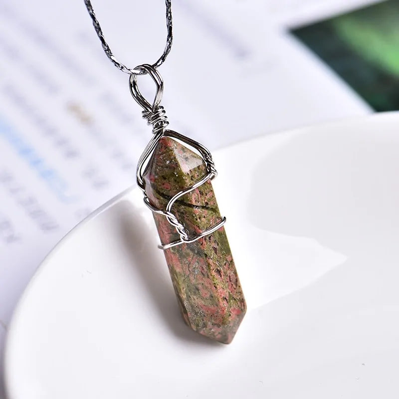 Natural Amethyst Crystal Point Pendant