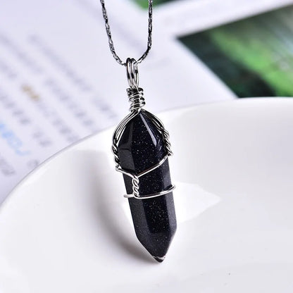 Natural Amethyst Crystal Point Pendant