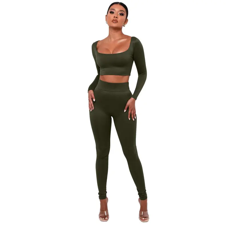 Crop Top Leggings Set