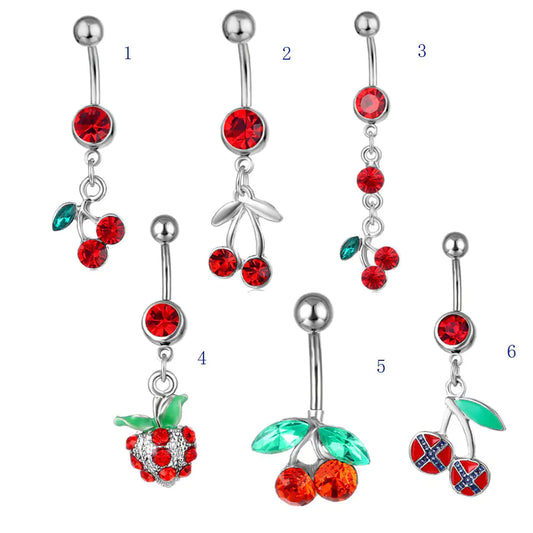 Cherry Pendant Belly Ring