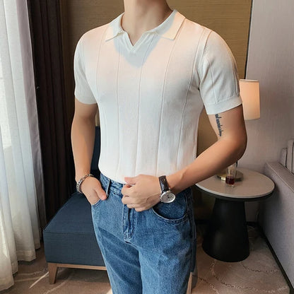 High Quality Knitted Polo Shirt Men