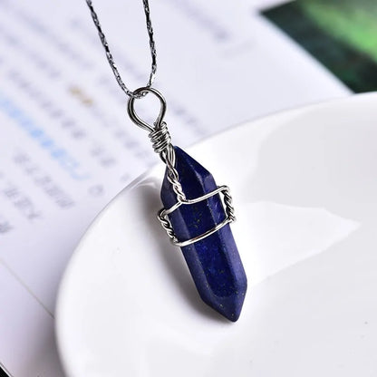 Natural Amethyst Crystal Point Pendant