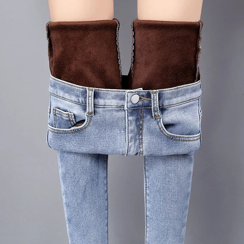 Women's Warm Denim Pants