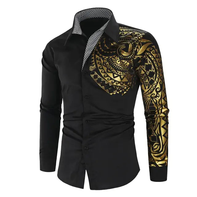 Luxury Gold Black Shirt  for Men