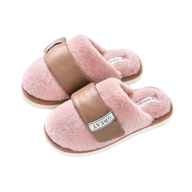 Autumn And Winter Indoor Home Slipper Plus Velvet Warm Couple Bedroom Cotton Shoes