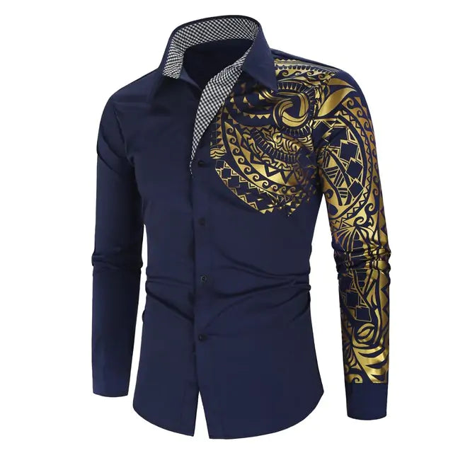 Luxury Gold Black Shirt  for Men