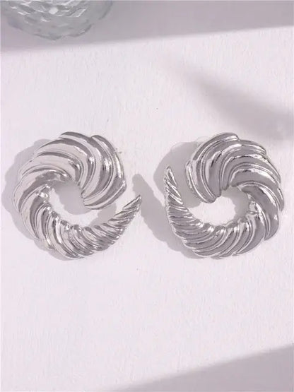 Metal Square Striped Wave Jewelry