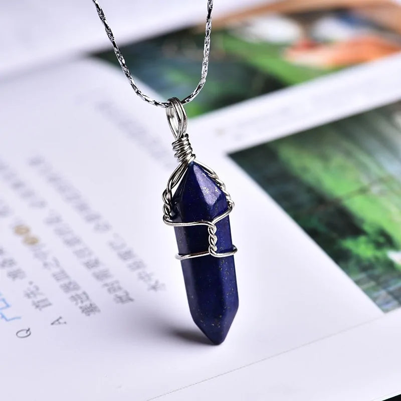 Natural Amethyst Crystal Point Pendant