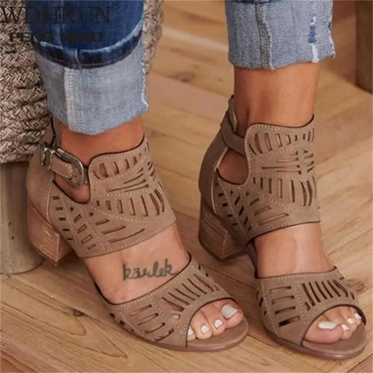 Vintage hollow out Sandals